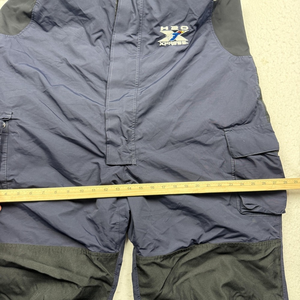 H2O XPRESS Overalls Mens 2XL Blue Bib Lined Fishing Cargo Pockets Winter - Picture 5 of 10